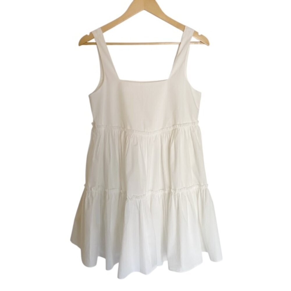 NWT Altar'd State White Square Neck Sleeveless Tiered Dress XSmall